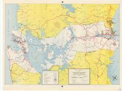 ["The document describes a detailed map of the Panama Canal Zone and its vicinity, prepared by the Department Engineer in July 1947. It includes various locations such as towns, villages, and military posts, as well as features like roads, railroads, and prominent heights. The map also provides information on surfaced and unsurfaced roads, tractor trails, built-up areas, and mileage between road junctions."]