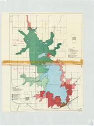 ["The document is a project map detailing the land and water use in areas of Pushmataha and Choctaw counties. It includes locations of wildlife habitats, farming lands, paved and gravel roads, as well as proposed road relocations. The map also identifies various elevations, shoreline distances, and outlines areas for public use, both developed and undeveloped. It highlights state wildlife management areas, national wildlife refuges, and areas with seasonal wildlife control. Additionally, it pinpoints hazardous areas and locations where power boating is prohibited."]