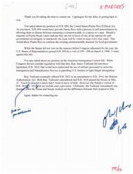 ["The document is a response to a constituent regarding the representative's position on two bills"]