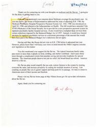 ["The document addresses concerns about Medicare coverage for psychiatric care and the benefits of implementing a flat tax system. The House of Representatives introduced a bill to adjust Medicare coverage for psychiatric care but did not vote on it. The author supports a flat tax plan to simplify the tax code and increase prosperity. Readers are encouraged to visit a website for more information on the flat tax."]