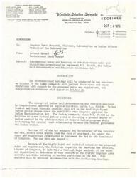 ["The document outlines the upcoming Subcommittee oversight hearings on the rules and regulations to implement the Indian Self-Determination and Education Assistance Act. It explains the background of the Act, the rulemaking process, and the format of the hearings. The document also discusses the analysis of the rules and regulations, the involvement of the Indian community in the hearings, and the Committee's goal to establish a hearing record to assist in the proper implementation of the Act."]