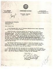 ["The document is from Charles C. Victory, a WWI Veteran, to Congressman Clem McSpadden regarding the adjustment of his Veterans pension due to income limitations set by the Veterans Administration. Victory expresses concern about being forced into poverty under the current law and urges for the continuation of the $78.75 pension for all qualified Veterans. The document also includes a response from the Veterans Administration adjusting Victory's benefits based on his expected income. Victory is given the option to elect pension under the current law and is advised on how to appeal the decision if he disagrees."]