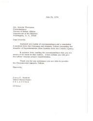 ["The document is a series of letters between Senator Dewey F. Bartlett and the Cheyenne and Arapaho Tribes requesting the transfer of Superintendent Allen Quetone from the Concho Agency. The tribes express their concerns and request support from Senator Bartlett to address the issue."]