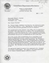 ["Senator Bartlett received a letter from Mr. Campbell expressing concerns about the reorganization and reduction in force procedures at the Anadarko Area Office. Mr. Campbell felt that the reorganization was unfair and targeted certain employees, including himself. He declined a new assignment and will be separated from the Bureau of Indian Affairs. He requested Senator Bartlett's assistance in improving working conditions at the office. Senator Bartlett forwarded the letter to the Area Director for a response."]