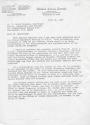 ["Senator Henry Bellmon expresses concern about the inefficiency in the administration of Indian Education programs and the lack of response from the Indian Education office to requests for funding. He highlights a specific case from Walters, Oklahoma where the school district is facing financial difficulties due to the lack of reimbursement for the Indian Education program. Bellmon requests a review of the entire Indian Education program and urges for cooperation to address the issue. He also mentions reaching out to the Department of Interior for assistance. Senator Bellmon emphasizes the importance of ensuring that every Indian child and young adult in America receives a quality education."]