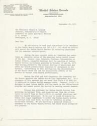["The letter is seeking support for an amendment to the Public Health Service Act to assist the Indian Health Service in recruiting physicians. The Committee on Interior and Insular Affairs believes that allowing the Indian Health Service to contract with private recruitment firms will help address the shortage of health professionals in the Service. The proposed amendment is technical in nature and aims to remove legal impediments to recruitment efforts. The letter urges the Subcommittee on Health to approve the amendment for the benefit of Indian health programs."]