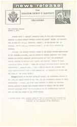 ["Senator Dewey F. Bartlett of Oklahoma announced that he will hold congressional hearings on Indian housing programs during the August recess. The hearings will take place in Muskogee on August 6 and in Anadarko on August 7. Bartlett, the ranking minority member of the Indian Affairs Subcommittee, hopes to gather testimony from tribal leaders and housing authority representatives to develop a major housing act for the Indian people. Representatives from several tribes are expected to attend the hearings. Bartlett's recent fact-finding mission to Somalia caused the hearings to be rescheduled from the July 4th recess to the August recess. He will be available for interviews before each of the hearings."]
