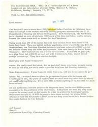 ["The document discusses the mutual self-help housing program sponsored by the United States Department of Housing and Urban Development for Cherokee Indian families in Oklahoma. It mentions that some families are facing eviction due to falling behind on payments, despite facing financial difficulties. The Housing Authority of the Cherokee Nation of Oklahoma has constructed housing units and is preparing to advertise more units. The program has had a positive impact on the community by providing job opportunities and improving the lives of participants' children. The Authority acknowledges past problems but is working on solutions. The ultimate goal is to provide adequate housing for all people living in substandard conditions. The program is based on ability to pay, with monthly payments ranging from $12 to $125."]