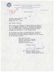 ["The document is a response to Senator Bartlett's inquiry on behalf of Dr. D. D. Creech regarding the application for participation in the Nursing Capitation Grant Program. The inquiry has been forwarded to the Division of Nursing at the National Institutes of Health for further response."]