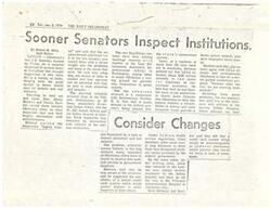 ["Senators Henry Bellmon and Dewey Bartlett inspected various federal institutions in Oklahoma, including prisons and Indian health facilities. They discussed the need for improvements in the prison system and healthcare for Indians. They also proposed a credit card system for Indians to access medical care at any hospital. The senators visited the Claremore Indian Hospital, where doctors expressed concerns about inadequate funding for medical aid. Bellmon suggested replacing the hospital with a Medicare-like program for Indians. They planned to visit more federal facilities to assess the equality of healthcare."]