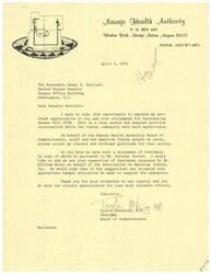 ["The document expresses gratitude to Senator Bartlett for introducing Senate Bill 2938, which is seen as a positive intervention for the Indian community. The Navajo Health Authority supports the bill and has sent a statement of testimony regarding it. They also support testimony from the Association on American Indian, Inc. and urge appropriate budget allocation to support their endeavors. The document thanks Senator Bartlett for his efforts and support."]