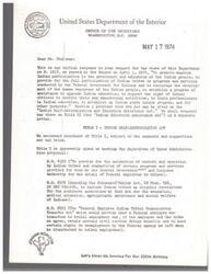 ["The document discusses the Department of the Interior's response to a request for their views on a bill aimed at promoting Indian self-determination and education. The Department supports the bill, which includes provisions for tribes to enter into contracts with the federal government to administer programs and services. The document also addresses concerns about contracting with organizations not approved by tribal governments and suggests revisions to clarify insurance requirements and appeals processes."]