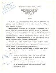 ["Valentino Cordova, Chairman of the All Indian Pueblo Council and New Mexico Indian Education Board of Regents, opposes bill S.1017 in its current form as it does not provide new ideas in Indian education. He suggests amendments to involve Indian tribes more in education decisions, such as changing definitions, allowing federal employees to work with tribes, and giving more authority to Indian community education committees. Cordova emphasizes the importance of Indian self-determination in administering funds and services for Indian students."]