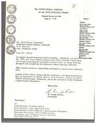 ["The Inter-Tribal Council of the Five Civilized Tribes supports a Position Paper on Indian Housing prepared by the Oklahoma Indian Housing Association. The paper outlines concerns about the inadequacy of the HUD delivery system for Indian housing and suggests possible solutions. The Association also addresses issues such as funding, management, insurance, training, and the need for additional housing programs for Indian families."]