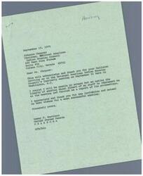 ["Senator Dewey F. Bartlett acknowledges and thanks Johnnye Chopper for the invitation to the National American Indian Housing Council's Quarterly meeting, but regrets being unable to attend. He is sending a staff member in his place and extends his best wishes for a successful meeting."]