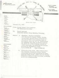 ["The document is a letter from the Cheyenne & Arapaho Tribes addressing various issues related to tribal housing, including income limitations, allocation of new units, site approvals for new construction, and funding for Indian community development projects. The tribes recommend removing income limitations for participation in housing programs, allocating new units based on tribal needs, speeding up site approval processes, and making funding available specifically for tribal projects. The document is signed by George Sutton, Vice-Chairman of the tribe."]
