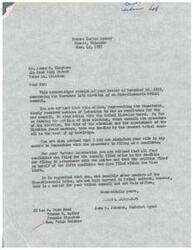 ["The document acknowledges receipt of a letter regarding an upcoming tribal council election for the Otoe-Missouria tribe. It explains that the current tribal council handled the election process and that all candidates filed within the deadline. The document also states that tribal members should stay informed on tribal matters through the tribal council, not the office that received the letter."]