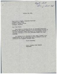 ["The document consists of correspondence between various officials regarding the approval of the continuance of the principal officers of the Five Civilized Tribes. The resolution was adopted at a meeting of the Inter-Tribal Council and urges the preservation of Tribal Entity by retaining the office of Principal Chief and Governor. Congressman Belcher is informed of the resolution and it is requested that copies be sent to relevant parties."]