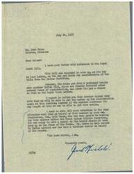 ["The document discusses the status of the Loyal Creek Bill in Congress and the efforts made by Congressman Lyle Boren to support it. It also mentions the potential for reorganization of the Creek Tribe under the Indian Reorganization Act, as well as pending legislation regarding equalization claims for Creek Indians. Additionally, it addresses concerns about the division between full blood and mixed blood Creeks and requests for a raise in old age pension payments."]