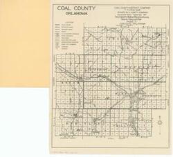 ["This map of Coal County, Oklahoma, is a black and white publication from the Coal County Abstract Company. Dimensions: 9 1/2 x 12."]