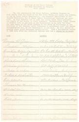 ["The Pit River Indians are petitioning Congress to deal justly with their claim to the XL Ranch Indian Reservation. They want Congress to add land to the reservation to be held in trust for the Pit River Indians in California, as designated by the Secretary of the Interior in accordance with the Indian Reorganization Act. They do not want any bill to designate beneficiaries without giving all concerned Indians a chance to be heard. The petition includes signatures from various members of the Pit River Tribe."]