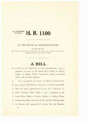 ["The document is a bill introduced in the House of Representatives in 1971 by Mr. Ruppe regarding the disposition of funds appropriated to pay a judgment in favor of the Grand River Band of Ottawa Indians. The bill outlines the eligibility requirements for individuals to receive funds, the process for enrollment, and the distribution of funds. It also specifies that the funds distributed per capita will not be subject to Federal or State income tax, and authorizes the Secretary of the Interior to create rules and regulations for the implementation of the Act."]