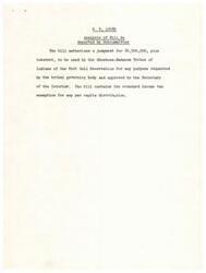 ["H.R. 10489 authorizes a judgment of $4,500,000, plus interest, to be used by the Shoshone-Bannock Tribes of Indians of the Fort Hall Reservation for any purpose approved by the tribal governing body and the Secretary of the Interior. A staff amendment is made to correctly identify the Lemhi Tribe as the recipient of the award."]