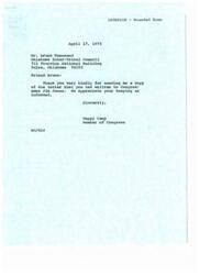 ["The letter is from Bruce Townsend to Congressman James Jones expressing concern over remarks made by the Congressman regarding Indian leadership. Townsend defends elected Indian leaders and requests clarification of the remarks made by Jones. He stresses the importance of support from Congressmen for elected tribal governments."]