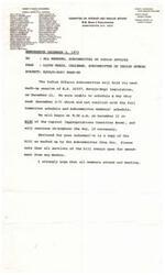 ["The document provides a list of members of the Ninety-Third Congress, specifically the Subcommittee on Indian Affairs, and announces a mark-up session for Navajo-Hopi legislation on December 11. The meeting will start at 9:30 a.m. in H140 of the Capitol and all sections of the bill are open for amendment by any member. All members are strongly urged to attend the meeting."]