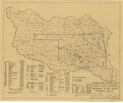 ["The map titled Map of the Arkansas and Red River Drainage Basin covers the period from 1915 to 1949. Dimensions: 17 x 20 3/4."]