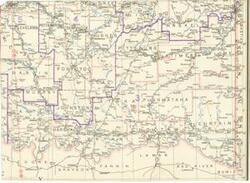 ["The Partial Map of Southeastern Oklahoma, covering the period from 1915 to 1949, has dimensions of 14 x 19 1/4."]