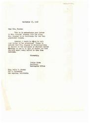 ["Mrs. Rhodes wrote a letter in support of including Merchant Marine veterans in the G.I. Bill of Rights. Mrs. Douglas, who is currently in California, is also in support of this inclusion and will make efforts to have them included. Mrs. Rhodes also expressed concern about her son, who is in the merchant marine service and may not qualify for the benefits of the G.I. Bill. She is urging for the passage of the bill to provide the same benefits to Merchant Marine veterans."]