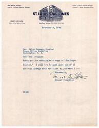 ["Ernest Kirschten, editor of the editorial page at the St. Louis Star-Times, thanks Mrs. Helen Gahagan Douglas for sending a copy of \"The Negro Soldier\" and promises to make use of it and send clips back to her."]