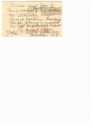 ["The document is a request to send a copy of a document regarding colored soldiers to be inserted in the Congressional Record. The request is signed by James Adair from Brooklyn, NY. The sender also includes their address for postage purposes and addresses the request to Mrs. Douglas at the House of Representatives in Washington, D.C."]