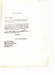 ["Mr. Reger requested 1500 copies of a speech by Helen Gahagan Douglas titled \"The \"Negro\" Soldier\" on March 20, 1946. Douglas acknowledged the request and informed Reger that there was a charge of $17.00 per thousand copies. She also mentioned that she could send the extra 500 copies at no additional charge. Reger thanked Douglas and requested the copies be sent immediately."]