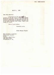["The document is a series of letters between Miss Cornelia M. Anderson and Helen Gahagan Douglas regarding the request for copies of \"The \"Negro\" Soldier\" and a report on the record of \"Negro\" soldiers during the war. Miss Anderson requests two copies of the report and later asks for two hundred copies to be sent immediately. Helen Gahagan Douglas apologizes for the delay in sending the copies and states that there is no charge for them."]