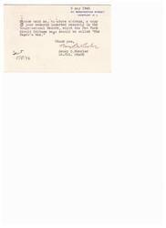 ["Lt. Col. Henry S. Wheeler is requesting a copy of remarks inserted in the Congressional Record, titled \"The \"Negroes War,\" to be sent to his address in Newport, R.I. He thanks the recipient, Hon. Helen Gahagan Douglas, for sending the remarks."]