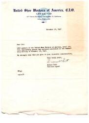 ["The document is urging Congressman Helen G. Douglas to vote against upholding the contempt citations against Hollywood witnesses by the House Committee on Un-American Activities. The writer believes the committee's methods and procedures violate the Constitution and infringe upon the rights and civil liberties of Americans. They are urging the Congressman to vote against the indictment of the nineteen men cited by the committee."]