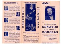 ["The document is a conversation between individuals discussing the upcoming election for United States Senator. They mention Helen Gahagan Douglas and her efforts for rent control, housing, and foreign policy. They contrast her with her opponent, Richard Nixon, highlighting his voting record on aid to Korea and Europe. The conversation also praises Douglas for her work on the Foreign Affairs Committee and her stance on communism. Overall, they express support for Douglas as a candidate."]
