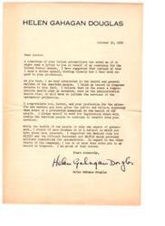 ["Helen Gahagan Douglas, a Democratic Representative from California, is running against Senator Sheridan Downey in the 1950 Senatorial campaign. The main issue is the tidelands oil battle, with Douglas supporting the Supreme Court ruling awarding the tidelands to the Federal Government, while Downey advocates for state ownership. Douglas is a progressive legislator known for her work in Congress and relationships with influential figures like F.D.R. She faces a tough battle against Downey, who has the support of big landowners and oilmen. The primary election will be held in June, and the campaign is expected to be heated, with Douglas facing accusations of being a socialist or communist by some Republicans. Despite the challenges, Douglas remains committed to her principles and the common man."]
