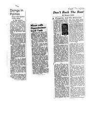 ["L.A. Demos are holding an old-time rally at Gilmore Stadium on June 4th with a liberal program including speeches and entertainment. Democratic candidates endorsed by unions will participate, along with other political figures. The event aims to bring Democrats together and promote their agenda. Other political news includes updates on various candidates for different positions and their campaign activities. Representative  Richard Nixon calls for a non-political commission to investigate Communists in the government. A man in Omaha was shot in the stomach while fleeing from a holdup, but it turned out he accidentally shot himself."]
