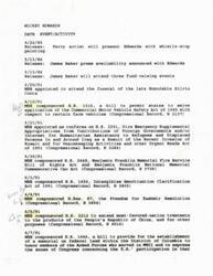 ["Mickey Edwards, a congressman, has been involved in various events and activities such as attending funerals, cosponsoring bills, being appointed as a conferee, and appearing on television programs. He has also been listed as a cosponsor of resolutions and bills related to national issues. Edwards has been described as one of the most conservative members of the House and has addressed the House Bank Check writing scandal in a letter to constituents."]