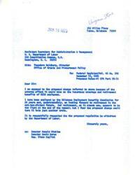 ["The document is a request for assistance from Representative Glenn L. English regarding a proposed ruling by the United States Department of Labor to eliminate life and health insurance benefits for Oklahoma State Employment Office employees and retirees. The writer expresses opposition to the ruling, citing it as a breach of contract and good faith. They request assistance in retaining the current benefit program and provide information on where to address further correspondence."]
