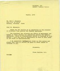 ["The document  consists of a series of letters regarding the proposed revision of Circular A-102 by the Office of Management and Budget. The revision would impact the use of securities in lieu of retained percentages earned by contractors on public works projects. Various individuals, including Bill Skeith and James McIntyre, express their concerns and opinions on the matter. Bill Skeith requests help from Glenn English in defending the use of securities, while James McIntyre provides information on the revision and its implications. The document  also includes responses to comments received regarding the proposed revision."]