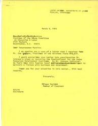 ["The document is a response from Congressman Glenn English to Joe F. Johnson, President of the Oklahoma State AFL-CIO, regarding funding for the Human Resources Development Institute (HRDI). The document mentions the importance of HRDI in providing technical assistance to organized labor and expresses support for restoring funding to the institute. Congressman English also mentions reaching out to the Secretary of Labor and the Chairmen of the House Committee on Education and Labor to address the concerns raised by Mr. Johnson."]
