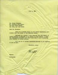 ["Senator Fred R. Harris received a letter from Ms. Eileen Shanahan expressing her concern for the American Indian and her interest in aiding them. Senator Harris reached out to the Bureau of Indian Affairs for information on summer programs for Ms. Shanahan, but was informed that there were no temporary federal employment opportunities available. Instead, Ms. Shanahan was advised to contact Area Offices or eleemosynary organizations for potential opportunities to assist Indians. Senator Harris assured Ms. Shanahan that he would continue to look for suitable programs for her."]