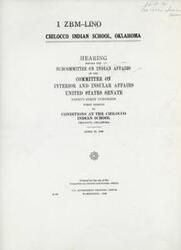 ["This text is a report of a hearing before the Subcommittee on Indian Affairs of the Committee on Interior and Insular Affairs in the United States Senate. The hearing took place on April 23, 1969, and focused on the conditions at the Chilocco Indian School in Oklahoma. The report was printed for the use of the Committee on Interior and Insular Affairs."]