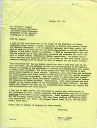 ["Senator Fred R. Harris is urging Deputy Assistant Secretary William L. Rogers to take immediate action to fund Indian controlled school boards who have been facing delays in receiving approval for local control of their schools. Harris believes that these delays are in conflict with President Nixon's pledge for self-determination for Indian communities and are hindering the quality education of Indian children. He specifically mentions the Wind River Shoshone and Arapahoe Education Association, Loneman School Board, and Busby School Board as needing immediate approval. Harris requests to be kept updated on progress in addressing these issues."]