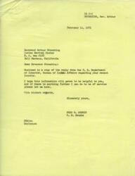 ["The document is a response to a inquiry made by Reverend Arthur Stoneking regarding the Indian Rehabilitation Program. The response explains that the program involves utilizing Indian service organizations and ex-offenders to provide counseling and pre-release services to individuals of Indian descent in custody in Federal and State institutions. The response also provides a list of organizations involved in the program and explains the selection process. It addresses concerns about timing and issuance of contracts, stating that the Institute of Criminal Law and Procedure is responsible for the program and has the capability to revise it if necessary. The response assures cooperation and assistance to Reverend Stoneking and others involved in the program."]