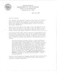 ["The document contains a letter from Earl Bey Pierce to Ed Edmondson discussing the matter of the Chilocco School property. Pierce explains that the Cherokee people desperately need the property and have been without its use for many years. He says that they would be willing to accept less than the full value of the property if it is not possible to obtain it all. Pierce also discusses the loss of the mineral rights to the property, saying that it is a difficult concession to make but that the Cherokee people are willing to accept it if it means they can keep the property."]